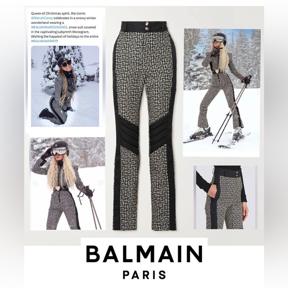 BALMAIN LIMITED EDITION quilted printed snow ski pants 36 NWT - Picture 2 of 15